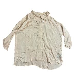 HIGH Everyday Couture "Apology" Crinkle Tunic Shirt - Italian Size 44 - US 8